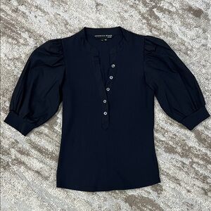 NWOT Veronica Beard Midnight Puff Sleeve Blouse